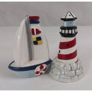 Papel Giftware Kathy Sulewsk Lighthouse & Sailboat 3.75" Salt & Pepper Shakers
